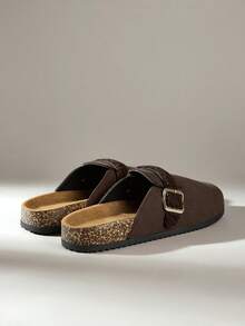 Solecia Women's Buckle Design Casual Slip-On Mules - Mocha Brown - View 4