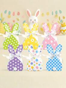 Zazumi Bunny Ear Gift Box Easter Rabbit Theme With Pink Ribbon Decorative Present Wrapping Holiday Season Birthday Gift Ideas Cottage Core Aesthetic Must Haves - Multicolor - View 2
