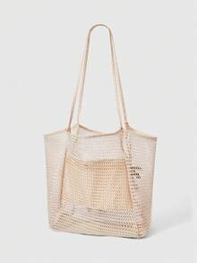 ROMWE Fairycore 1个手工编织手提包，饰以人造兰花和百合花，大容量单肩包，适合夏季度假和海滩使用（配件需要自行组装，天然海星颜色略有不同） - 多色A - 查看 6