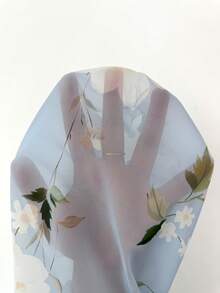 Modelyn V-Neck Ruched Lantern Sleeve Women's Dress - Blue - View 5