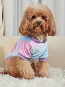 PETSIN 1 件宠物抓绒扎染粉紫色毛绒玩具 - 彩色 - 查看 8