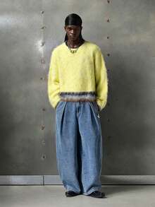 NEON BLANC品牌 - 男士秋冬新款条纹套头毛衣 - 时尚宽松休闲风 - 黃色 - 查看 1