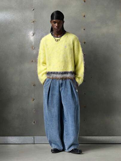  NEON BLANC品牌 - 男士秋冬新款条纹套头毛衣 - 时尚宽松休闲风