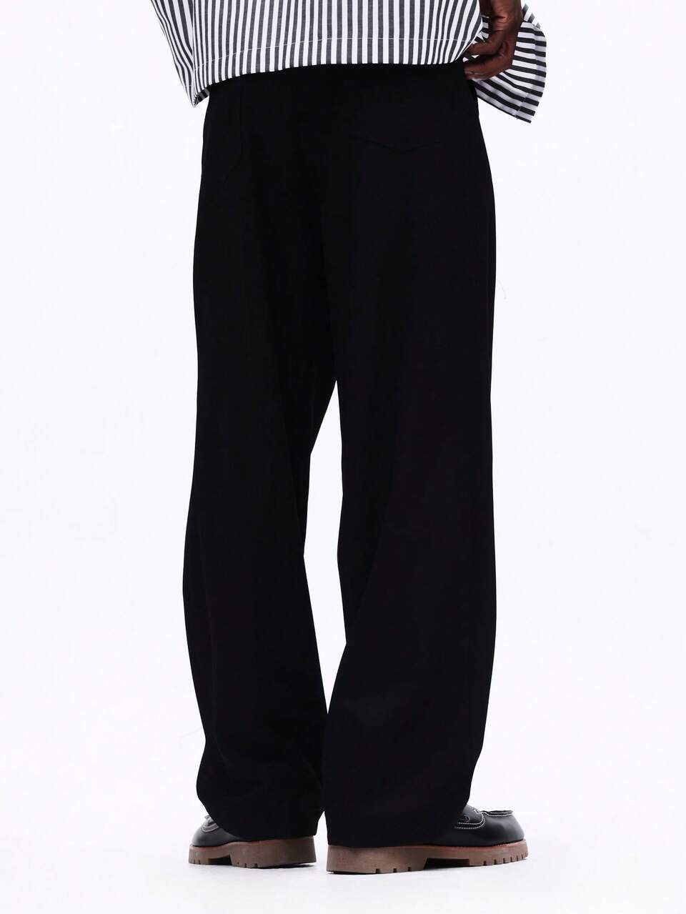 SUMWON Straight Fit Clean Waist Pleated Formal Dress Pants With Professional Office Tailoring And Classic Design Details For Business Workplace Winter