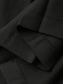 DAZY Tween Girl Solid Color Pleated A-Line Skirt, Casual School Style - Black - View 8