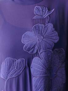 Anewsta Petite 大码女式长款刺绣连衣裙，母亲节礼服，节日礼服 - 紫色 - 查看 5