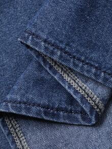 FRIFUL Women's Straight Denim Dress With Shirt Style - Blue - View 8