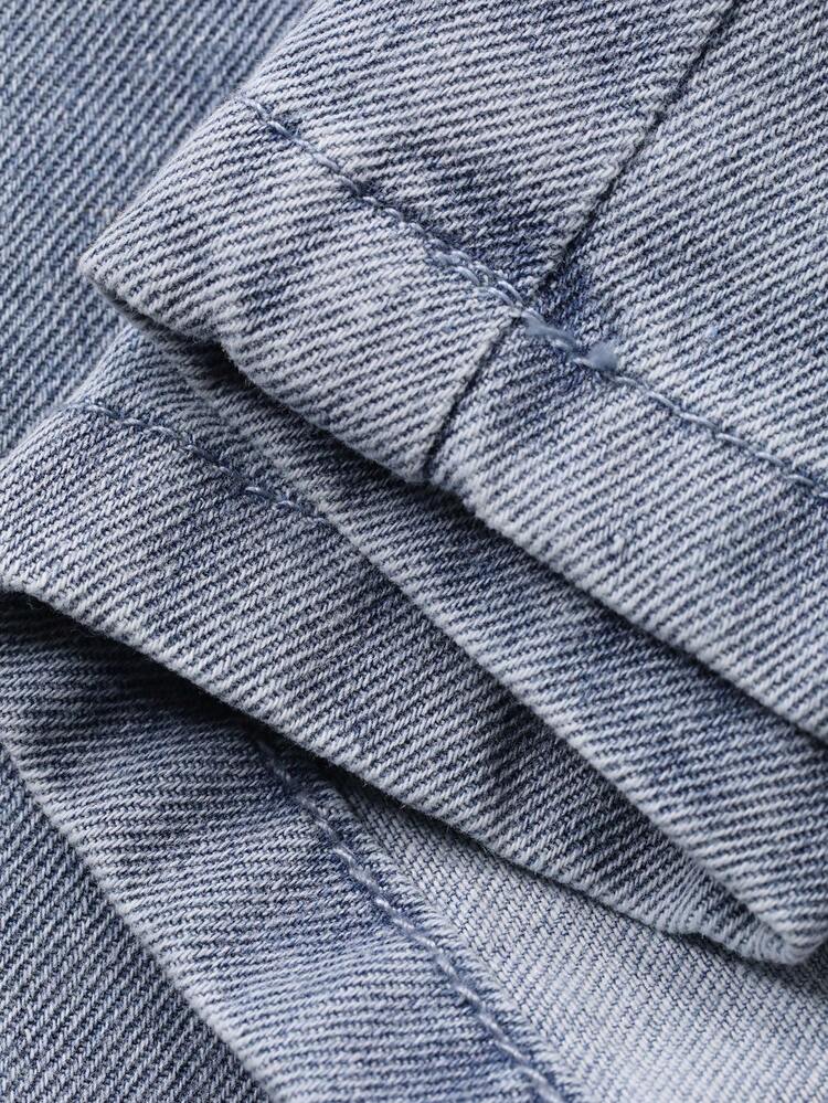 Tween Girls' Loose Casual Versatile Denim Jumper Dress