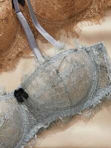 Charlaine 3件套女士蕾丝拼接可调节肩带舒适日常文胸 - 彩色 - 查看 3