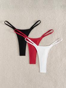 Swim Vcay 女士性感时尚三色拼接比基尼泳裤 - 彩色 - 查看 3