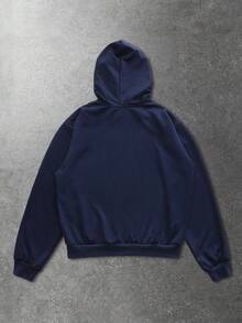 ROMWE MEN Goth Men's Cross Print Color Block Pullover Hoodie - Multicolor - View 2