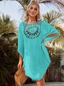 Swim Vcay Summer Beach Tassel Hem Cover Up