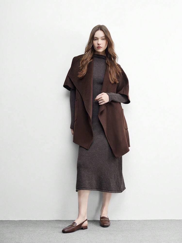 CUCCOO BIZCHIC Women's Square Toe Flat Low Heel Black British Style Comfortable Commute Versatile Backless Mule Flats Spring Shoes