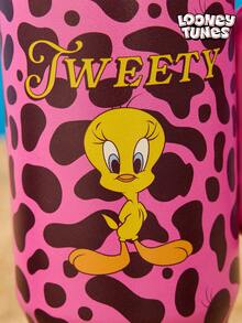LOONEY TUNES X Joivida 24盎司不锈钢保温水瓶/咖啡杯，带把手和吸管，防漏，保温（可保持饮品冷热）