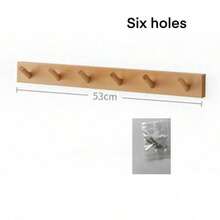 1 pieza Gancho de pared moderno y minimalista nórdico, gancho de abrigo de madera maciza resistente para vestidores detrás de puertas, perchero de madera, gancho de almacenamiento familiar, adecuado para guardar ropa, bolsos, sombreros y llaves. - Albaricoque - Ver 10