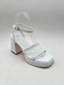 CUCCOO SZL Giày sandal cao gót quai mảnh thời trang cho nữ, giày cao gót dự lễ tốt nghiệp, giày cao gót dự tiệc cho kỳ nghỉ hè, giày công sở thanh lịch, giày mùa xuân, giày lễ Phục sinh và Giáng sinh. - Gương trắng - Xem 10