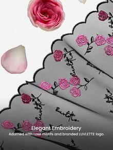 LUVLETTE Low-Rise Black Rose Embroidered Elegance Lingerie Floral Lace & Demi-Sheer Mesh & Strappy Sexy Briefs Romantic Valentine's Day Gifts - Black - View 4