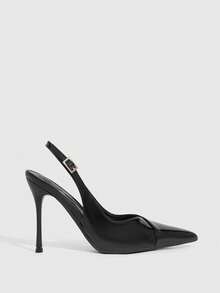 CUCCOO SZL Women's Pointed Toe Buckle Design Elegant High Heels For Daily Commute Valentine's Day Spring Shoes - Black - View 7