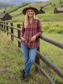 EMERY ROSE 女士格紋百褶衫