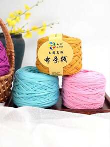 1/3 Pcs T-Shirt Yarn, Woven Fabric Knitted Yarn, Used For Crocheting And Knitting Bags, Cushions, Dolls, Handicraft Crochet Projects - Multicolor - View 1