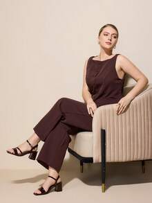 CUCCOO CURVES 女士宽楦高跟凉鞋，夏季时尚通勤之选。 - 咖啡棕 - 查看 2