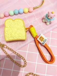 Zazumi 1PC Toast Bread Design Silicon Case Cover Pentru Airpods Pro 1 2 3 4 Generation Anti Șoc Anti-alunecare Drăguț Funny Protector Skin Perfect Utilizare Zilnică Cadou Pentru Prieteni - Multicolor - Vizualizare 8