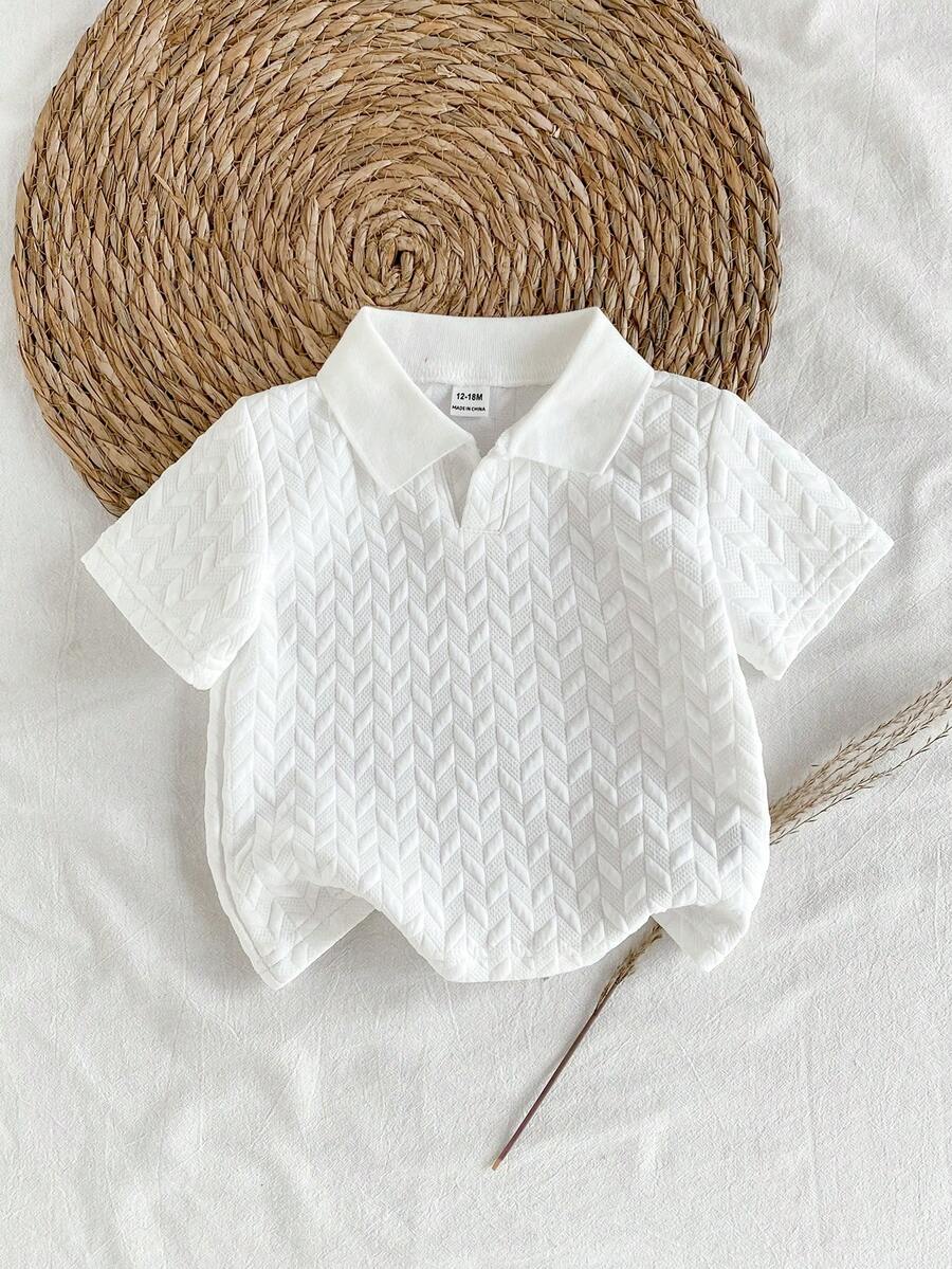 SHEIN Vintaside Kids 男婴可爱舒适百搭休闲时尚纹理面料上衣