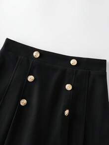Franclia Vintage A-Line Pleated Mini Skirt, Flattering & Versatile For Women, Autumn/Winter - Black - View 6