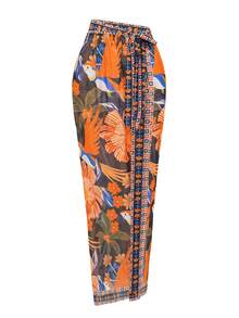 Swim Oasis Women's New One-Piece Printed Swimsuit With Long Sarong Skirt, Deep V-Neck Backless Sleeveless Vacation 2-Piece Swimwear Set - Multicolor - View 10