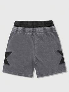 ROMWE MEN Street Life Quần short nam mùa hè kiểu dáng thường ngày, phối màu tương phản, có dây rút ở eo. - Nhiều màu - Xem 2