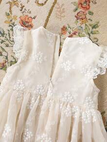 Cozy Pixies Baby Girl Dress Pageant Wedding Party Flower Girls Formal Gowns Ball Baptism Bridesmaid Dresses Lace 0-2 Years Old 1st Birthday White Christening - Apricot - View 7