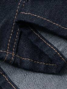 DAZY Women's Regular Mid-Waist Fishtail Skirt, Elegant Denim A-Line Skirt - Dark Wash - View 7