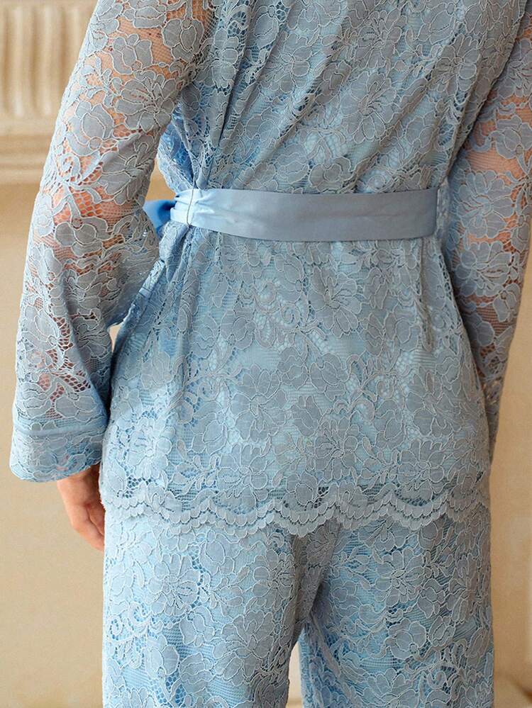 BLUE LACE SHEER BLAZER