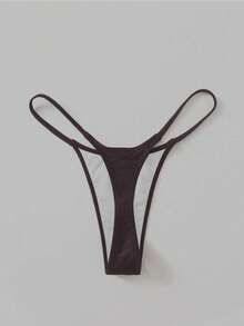 Oceva Quần bikini dây mảnh gợi cảm, màu trơn, thời trang. - Cà phê nâu - Xem 2