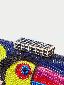 SHECARRY 女士时尚百搭晚宴手拿包，适合多种场合 - 藏蓝色 - 查看 7