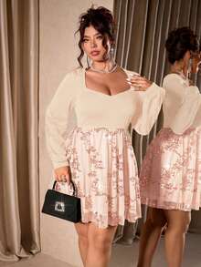 Cravure Kooky Elegance 系列（忧郁气质）（周三美学）亮片网纱迷你连衣裙 - 香檳色 - 查看 4