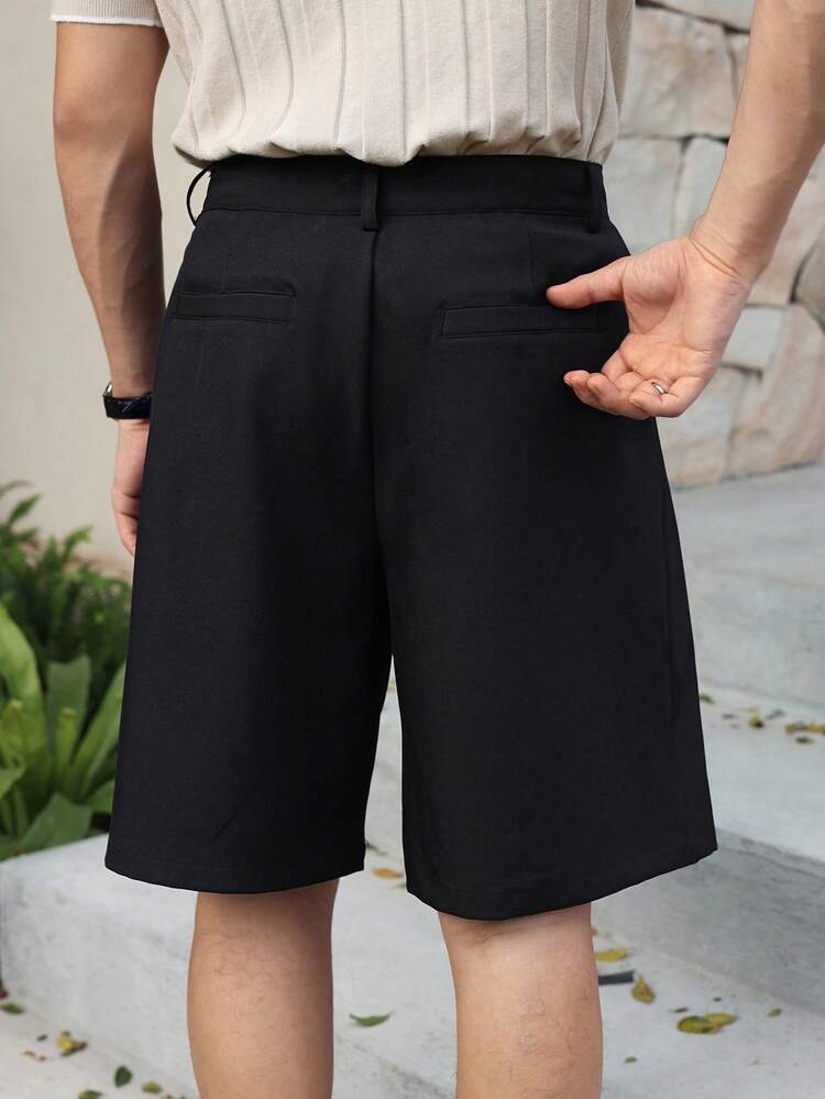 Men's Casual Versatile Commuter Black Shorts, Summer