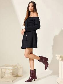 CUCCOO CHICEST 简约尖头休闲踝靴，时尚百搭，秋冬季情人节 - 酒紅色 - 查看 3