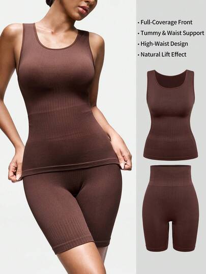 SHAPORA 2pcs Seamless Comfortable Shapewear For Women