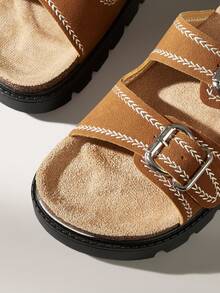 Solecia Damspännedesignade Casual Mode Platåslip-ins - Brun - Visa 5