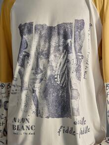 NEON BLANC 宽松仿两件式T恤 - 男士80年代复古女式涂鸦印花 - 彩色 - 查看 6