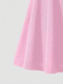 Girls' Casual All-Match Versatile Commuting Ladylike Urban Knit A-Line Ruffle Hem Mini Skirt - Pink - View 4