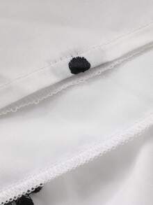FRIFUL 女士夏季休闲刺绣荷叶边泡泡袖连衣裙/太阳裙 - 白色 - 查看 5