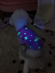 PETSIN 1件宠物扎染波点印花夜光保暖圆领狗狗衫，秋冬季 - 彩色 - 查看 6