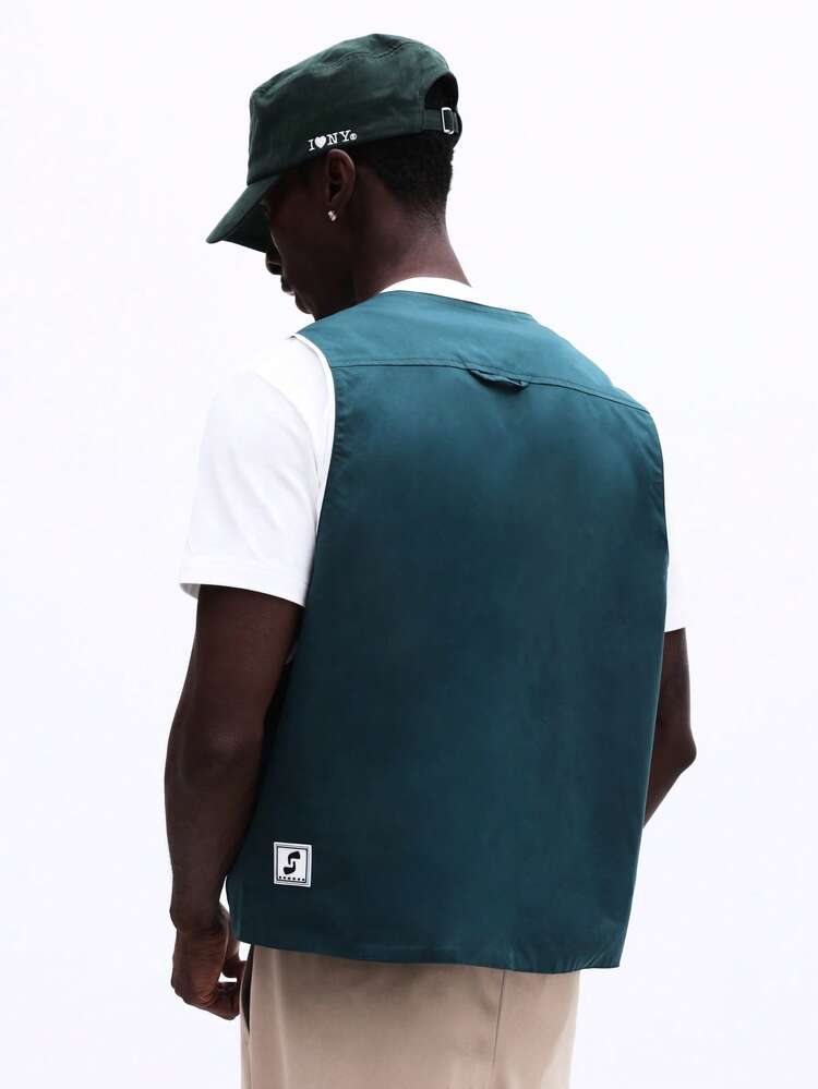 Multi Pocket Zip Through Utility Vest