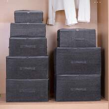 Cationic Coating Clothing Storage Box, Household Fabric Oversized Wardrobe, Layered Classification Storage Box, Used For Storing Clothes And Blankets, Storage Basket - Multicolor - View 2