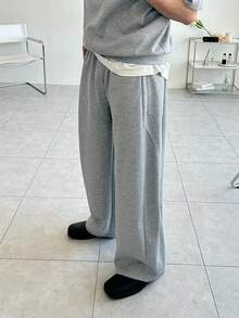 DAZY 男士短袖T恤和长裤套装，灰色T恤，春夏款 - 灰色 - 查看 3