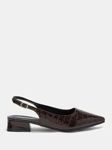 CUCCOO CURVES Giày cao gót mũi nhọn dáng rộng thanh lịch, thời trang dành cho nữ, thích hợp đi làm. - Cà phê nâu - Xem 7