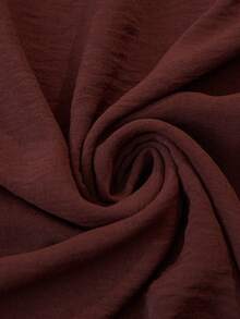 Linhara Women's Elegant And Generous Linen Halter Neck Everyday Commute Dress - Brown - View 6