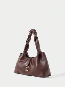 SHECARRY Túi xách nữ đeo vai đơn, màu nâu, chất liệu mềm mại, thích hợp cho việc đi làm. - Cà phê nâu - Xem 4